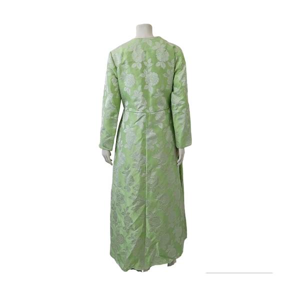 Vintage 70's Green & Yellow Formal Gown and Matching Coat - Picture 2 of 12
